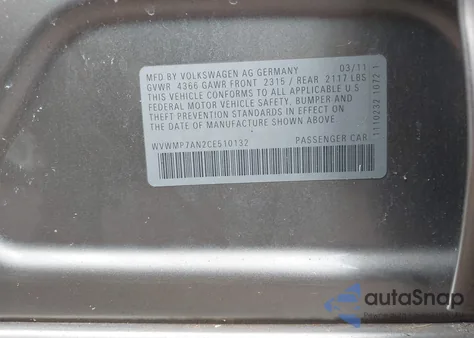 2012 Volkswagen Cc R-Line z USA, uszkodzony, nr VIN WVWMP7AN2CE510132